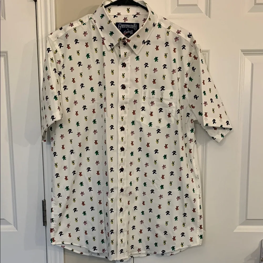 Section 119 ‘Grateful Dead’ White Casual Button Down Shirt - Picture 2 of 5